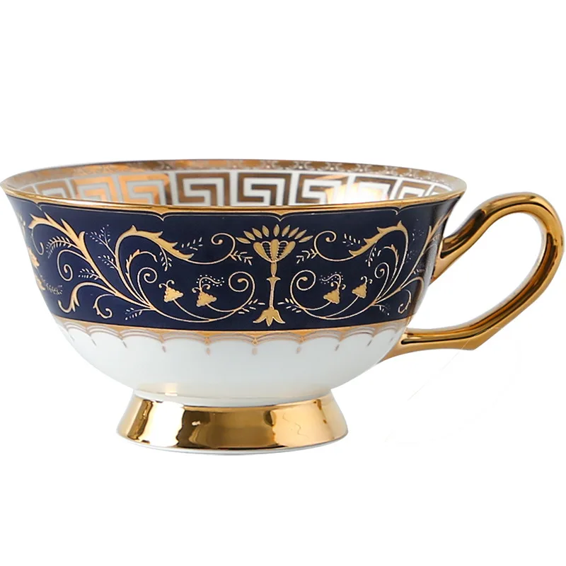 

European bone porcelain ceramic coffee cup plate Phnom Penh set court wind afternoon tea flower English