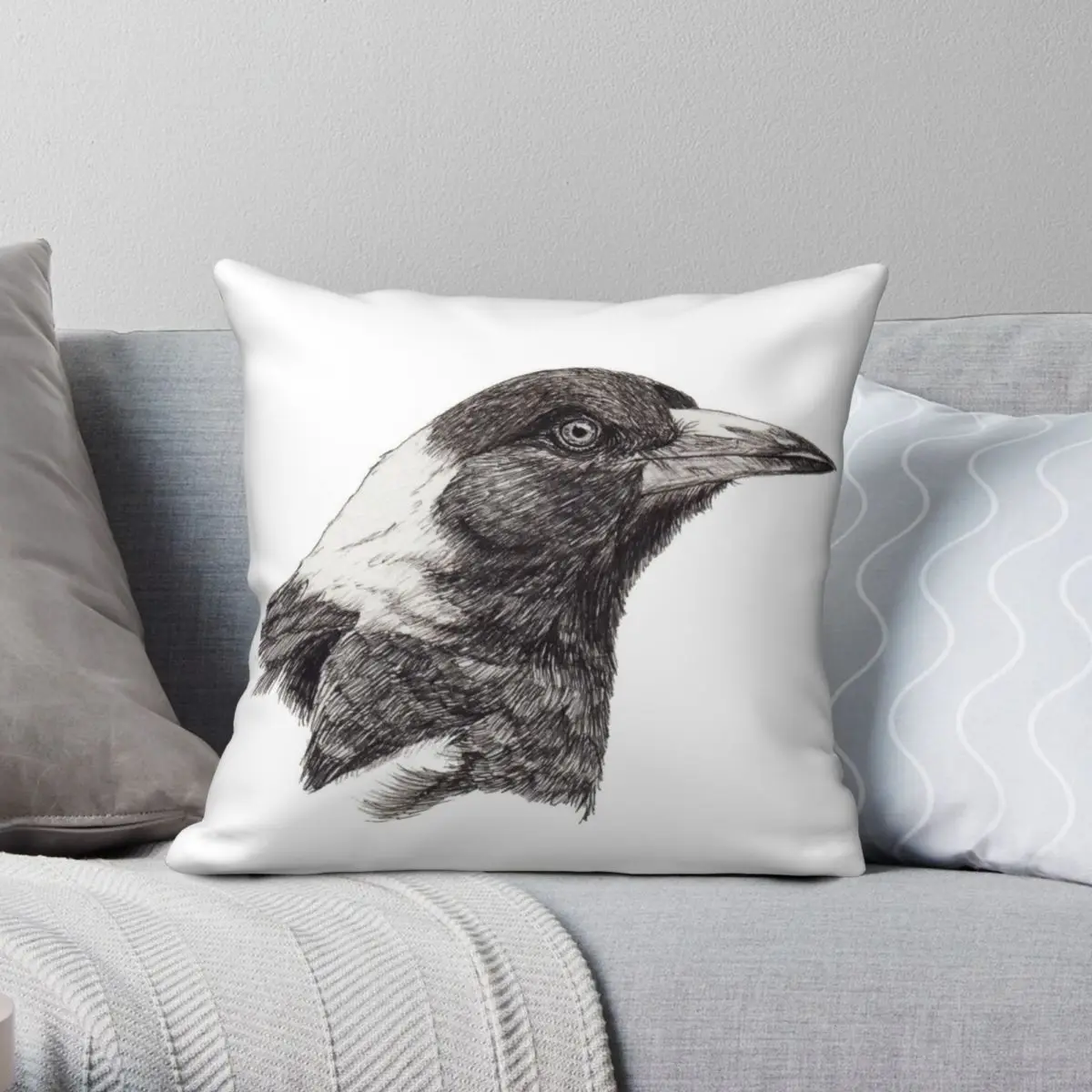 

Австралийская квадратная наволочка Magpie, полиэстер, лен, бархатный узор, Декоративная Подушка на молнии, искусственная подушка для дома, раз...