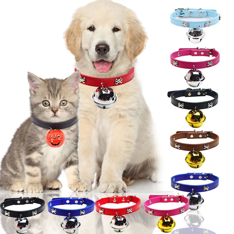 Рекламные одноцветные Цвет прочный ошейник для домашних животных с 4 0 cm колокол