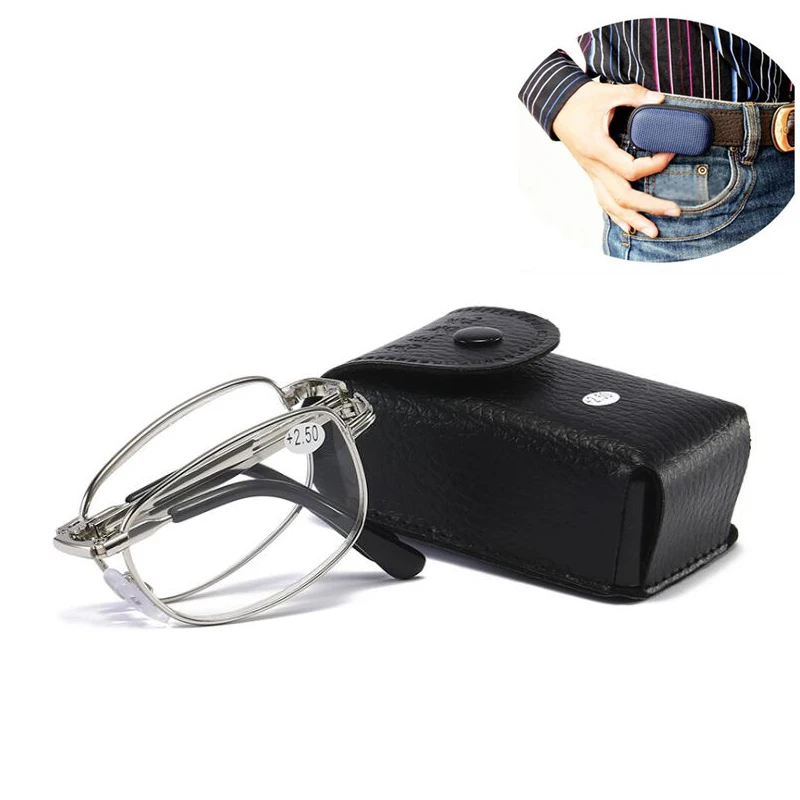 Складные очки для чтения со стразами мужские складные с металлической оправой и