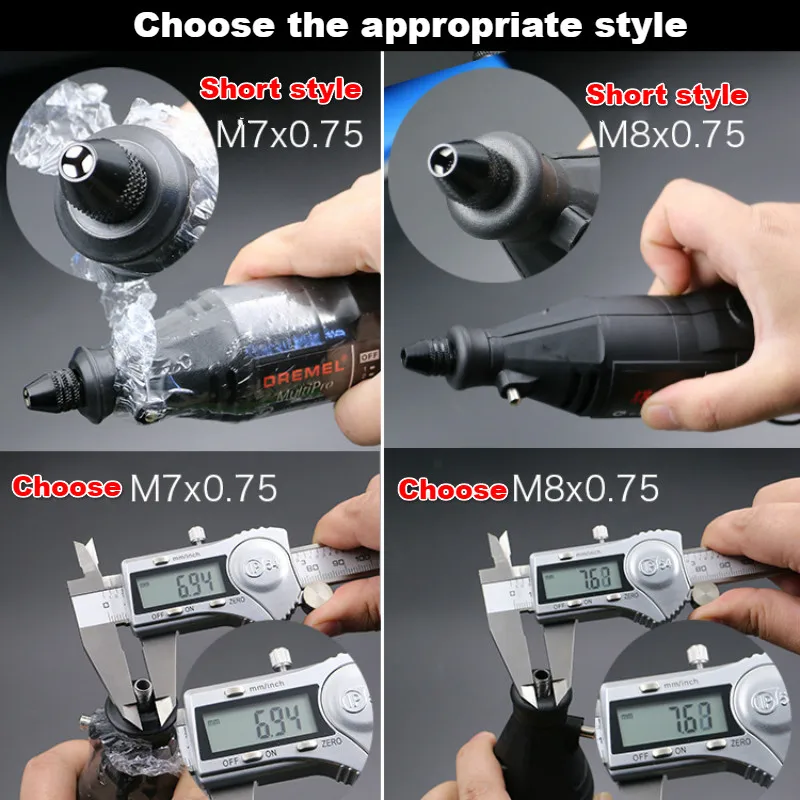 Keyless 0.3-3.2mm Multi Drill Chuck for Dremel Rotary Tools - Universal Mini Chuck Adapter Converter with Keyless Drill Bit Chucks image 6