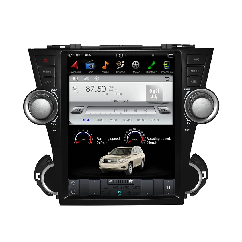 Android 2G RAM для Toyota Highlander 2008 ~ 2013 автомобильный Радио Аудио Видео Мультимедиа DVD плеер