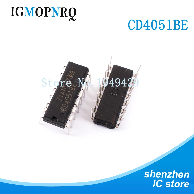 10 шт. CD4051BE DIP16 CD4051 мультиплекс переключатель IC 8-канальный Новый Быстрая доставка -