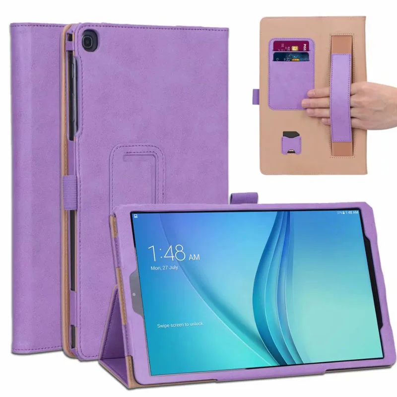 Роскошный чехол-книжка из искусственной кожи чехол для Samsung Galaxy Tab A 10,1 S5e 10,5 SM-T510 T720 T515 ремешком флип-кейс 20 шт./лот