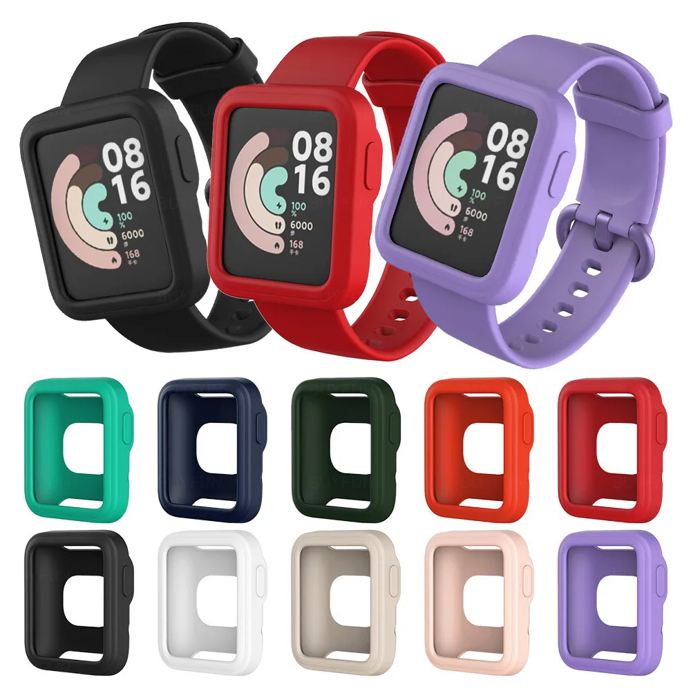 

Colorful Soft Silicone Case For Xiaomi Mi Watch Lite / Redmi Watch Frame Shockproof Protect Cover Shell Smartwatch Accessories