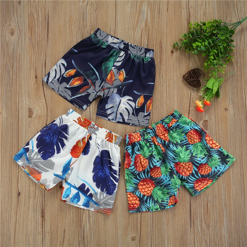 

Boy’s Fashion Loose Harem Shorts Children Fresh Tropical Plants Printing Baggy Beach Short Pants Children Boys Short Trousers