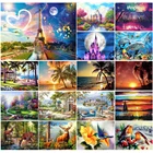 Алмазная 5D живопись JIEME сделай сам, пейзаж, полная Алмазная круглая вышивка, Приморская мозаика, алмазная вышивка, украшение для дома