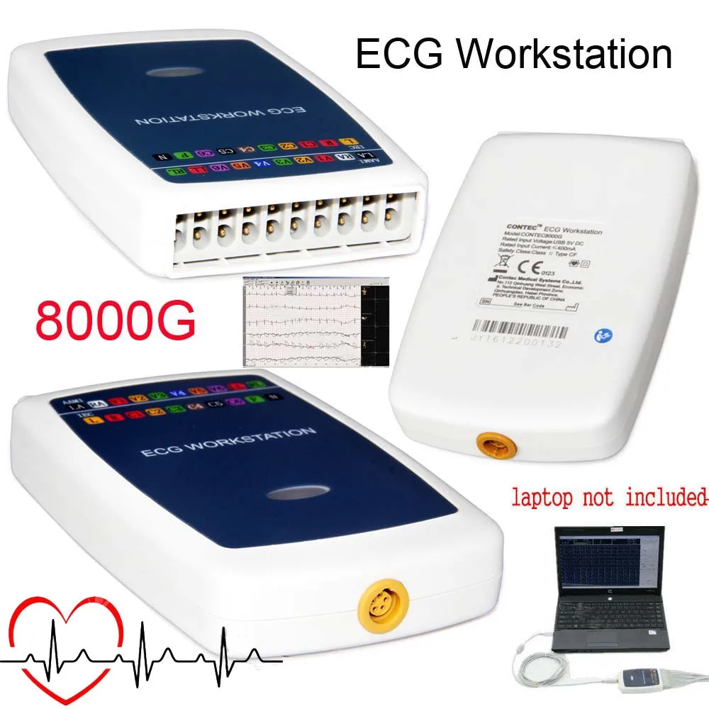 

CONTEC8000G ECG Workstation Portable ECG Waveform Recorder Analyzer System 12 Lead Resting Heart Resting Analysis System Diagnos