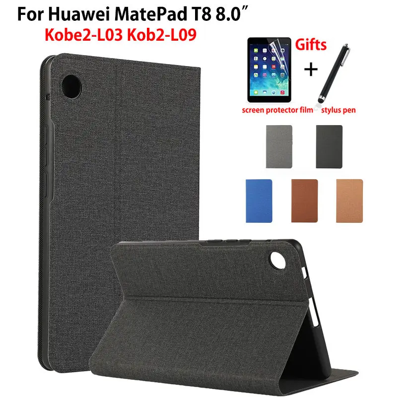 

Для Huawei MatePad T8 2020, чехол для телефона, Женский чехол для планшета, мягкий силиконовый чехол из ТПУ и искусственной кожи с подставкой + подарок