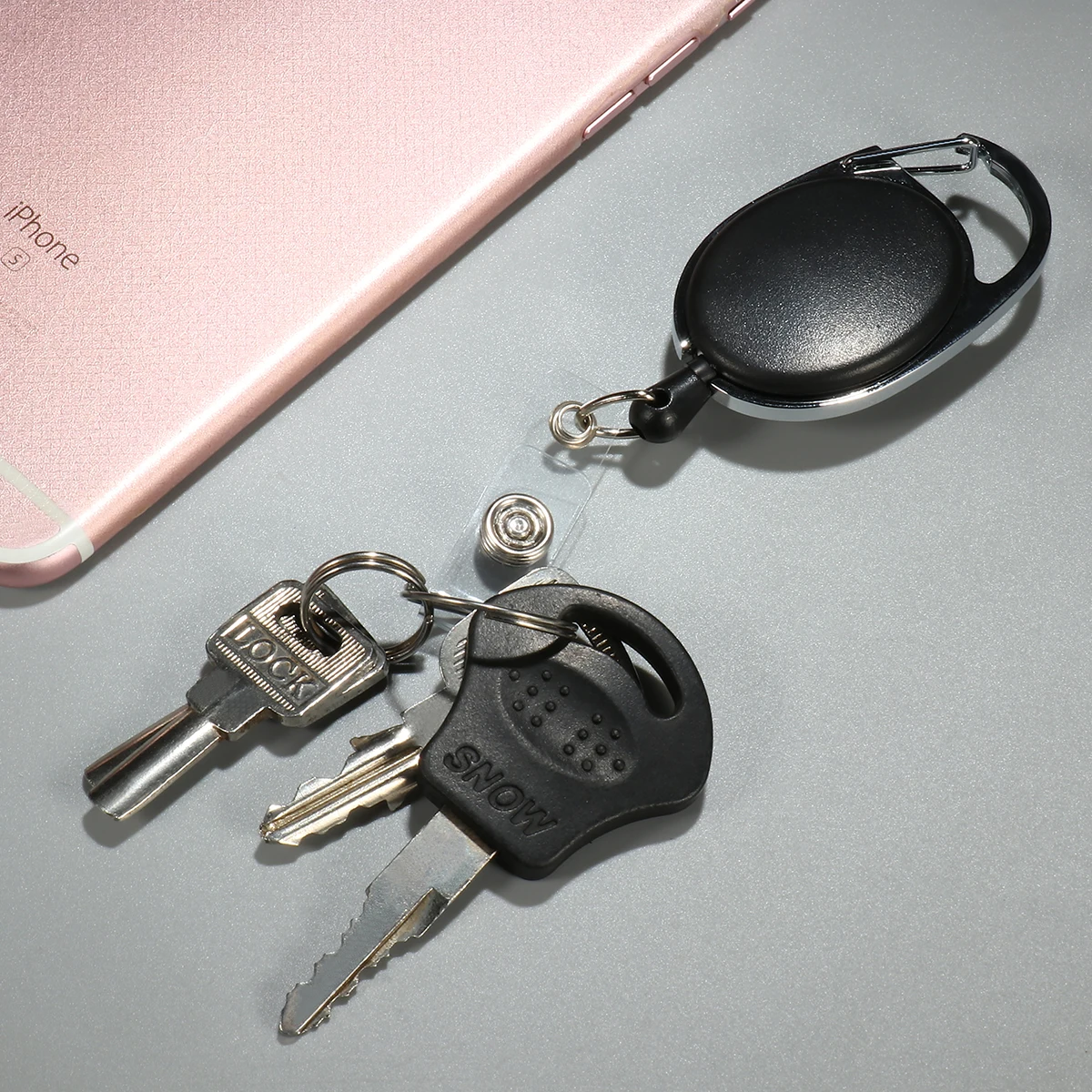 

Badge Reel Retractable Key Chain 1pc Key Fob Extendable Badge Reel Keychain Reel Can Be Firmly Tied To The Belt or Bag