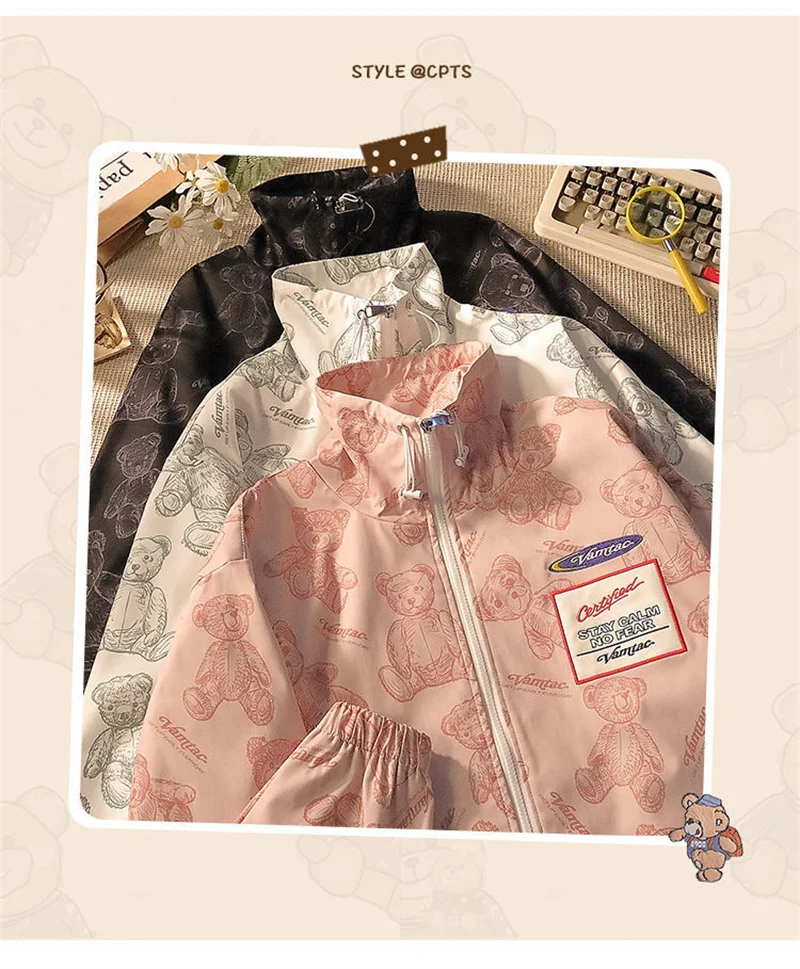 

Tide Brand Full Print Bear 2021 New Sunscreen Clothing For Men And Women Loose Wild Summer Thin Jacket Jacket Student Clothes