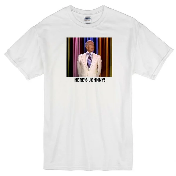 

"HERE'S JOHNNY" TONIGHT SHOW CARSON RETRO WHITE T-SHIRT