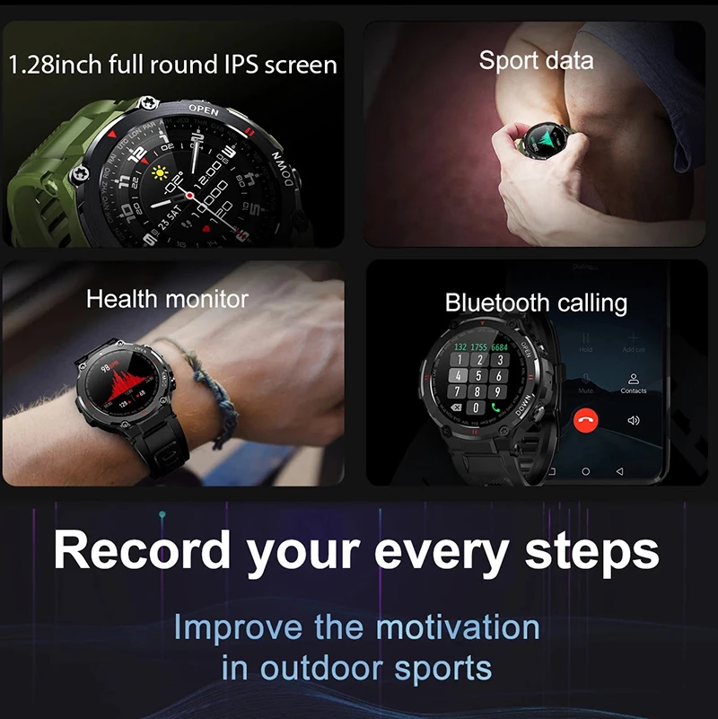 

2021 LIGE New Smart Watch Men Sport Fitness Bluetooth Call Heart Rate Monitoring Music Control Alarm Clock Reminder Smartwatch