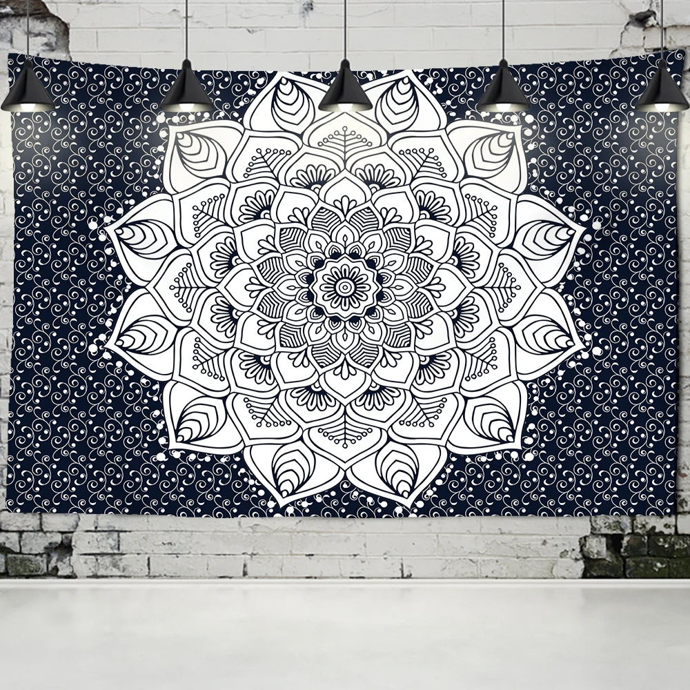

Indian Mandala tapestry wall hanging Bohemian decorative wall cloth tapestry psychedelic Hippie night moon tapestry Mandala wall