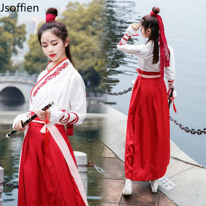 Традиционное китайское платье ханьфу для женщин Азиатский древний костюм