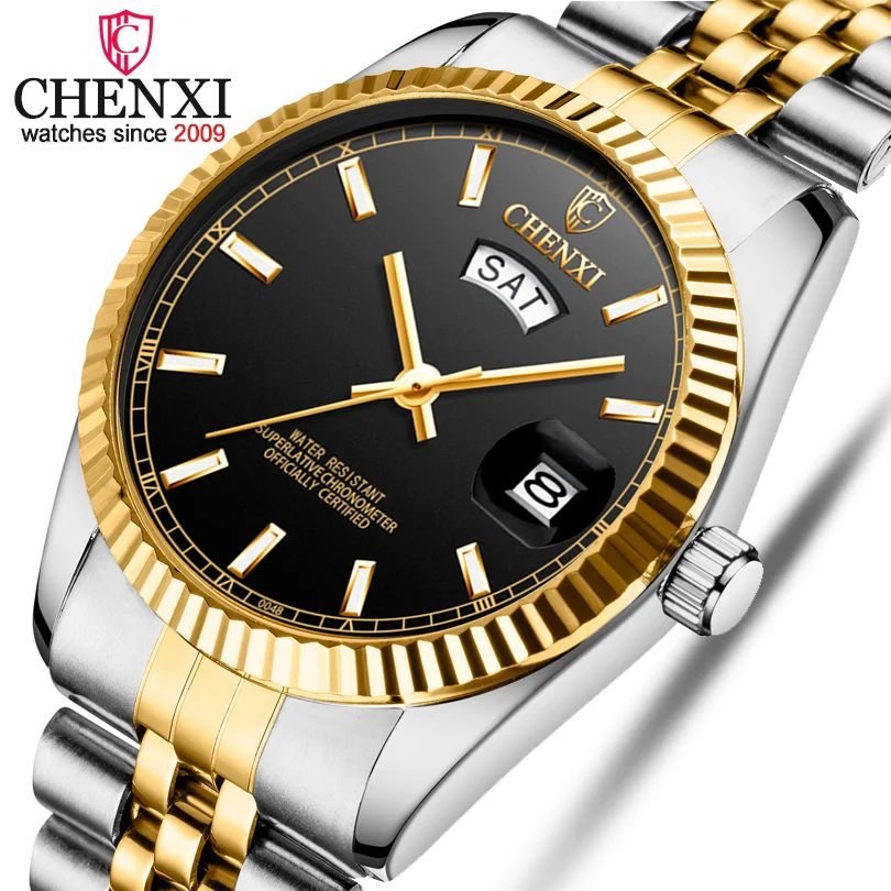 

CHENXI Relogio Masculino Мужские кварцевые часы люксовый бренд наручные часы мужские 3ATM водонепроницаемые часы хронограф подарок для мужчин