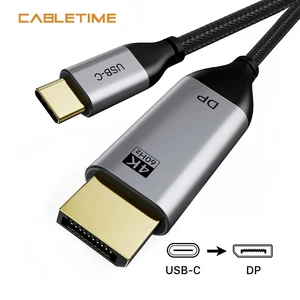 Cabletime Thunderbolt 3 USB C Кабель DisplayPort Projetor 4k 60 Гц USB Type C Кабель Display Port Кабель USB C Кабель UHD Video N308
