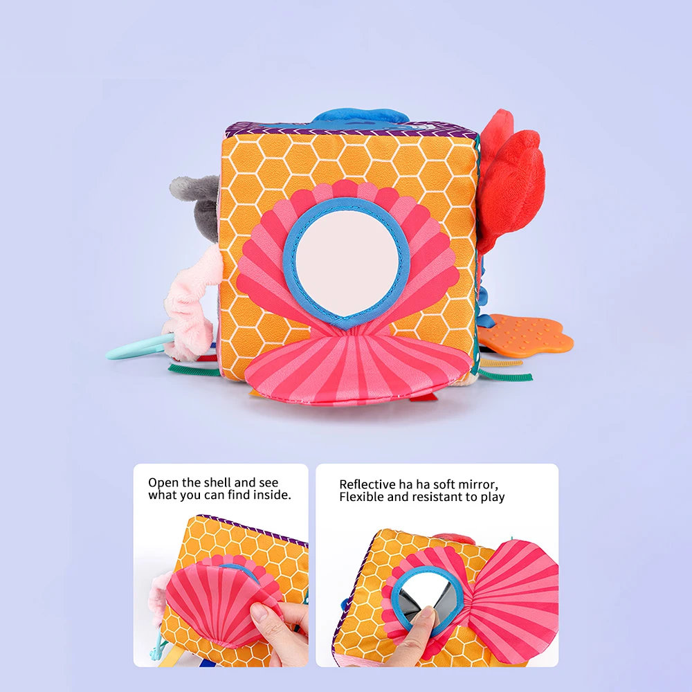 

Infant Baby Cloth Building Block Toy Box Soft Rattle Early Educational Sensory Puzzle Baby Toy Plush Soft Cube For 0-12 Months