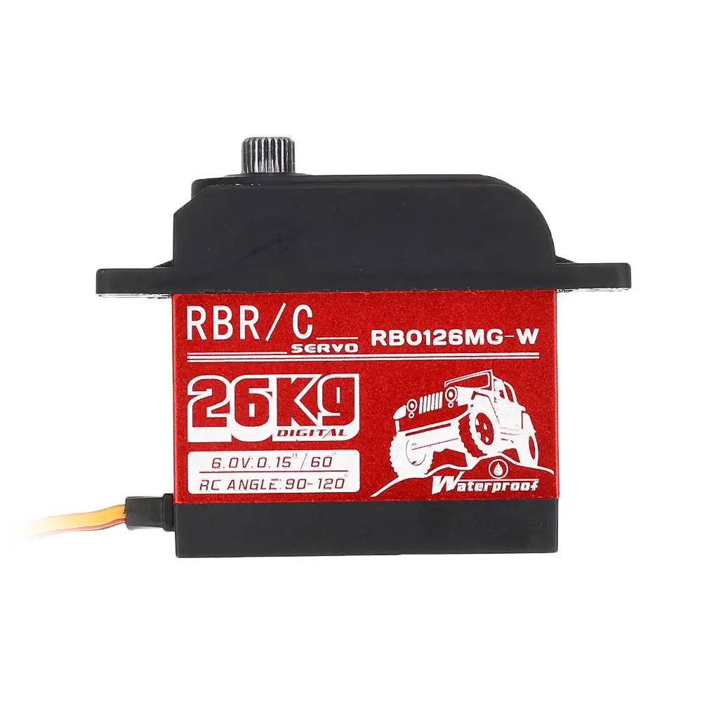

RCtown RB0126MG 26KG Large Torque Digital Metal Gear Waterproof Servo For 1/8/10 Crawler RC Car Boat Vehicle Robot Models