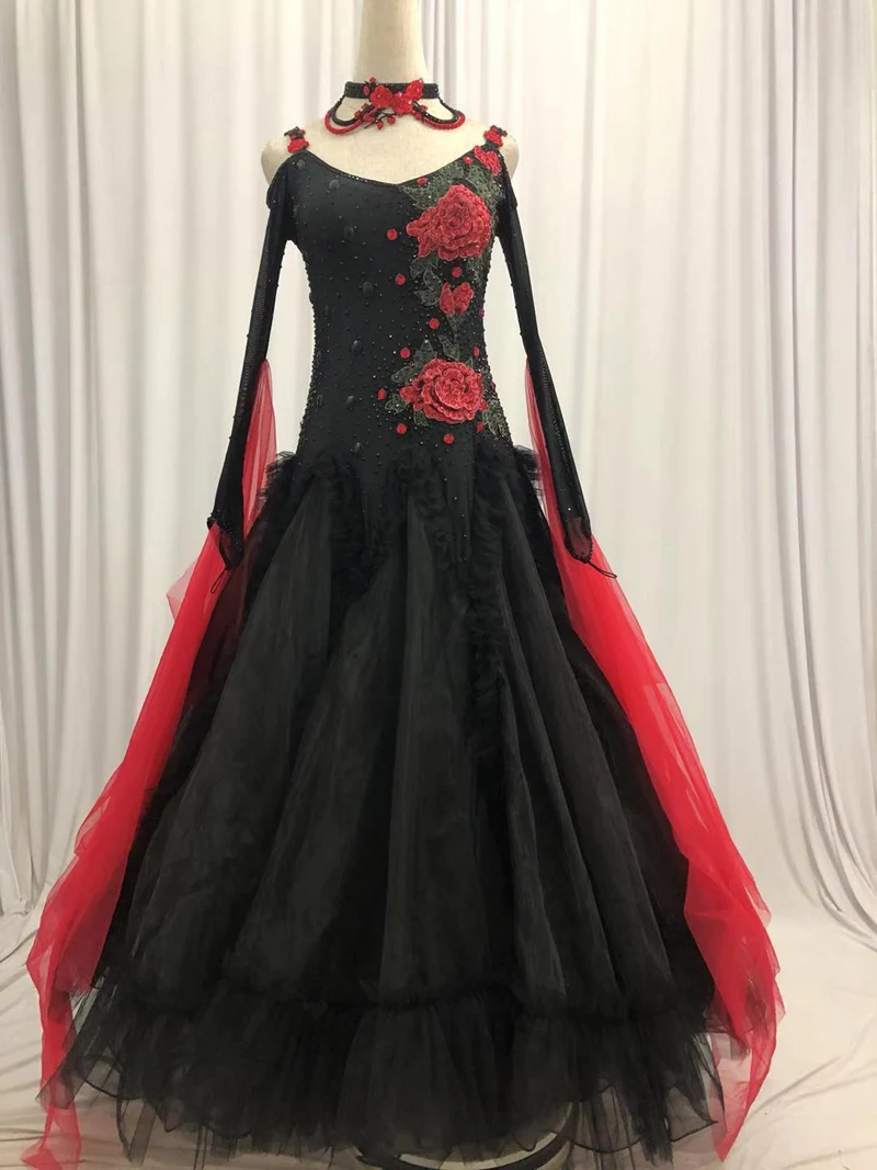 

Платье для бальных танцев, для взрослых, с длинным рукавом