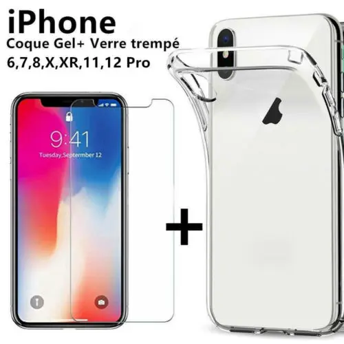 

Tempered Glass Protective Glass Film + iPhone 6 7 8 11 12 Pro Max XS XR SE Case