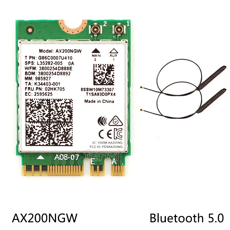 Двухдиапазонный Wi Fi 2 4 Гбит/с 6 AX200NGW 802.11ax/ac 2x2 Wifi для AX200 NGFF M.2 Bluetooth 5 0 сетевая карта