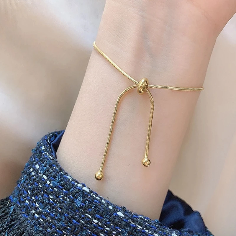 

New Fashion Jewelry Minimalism Casual Elastic Buckle Twitch Stretch Charm Snake Bone Chain Necklaces For Women Jewelry