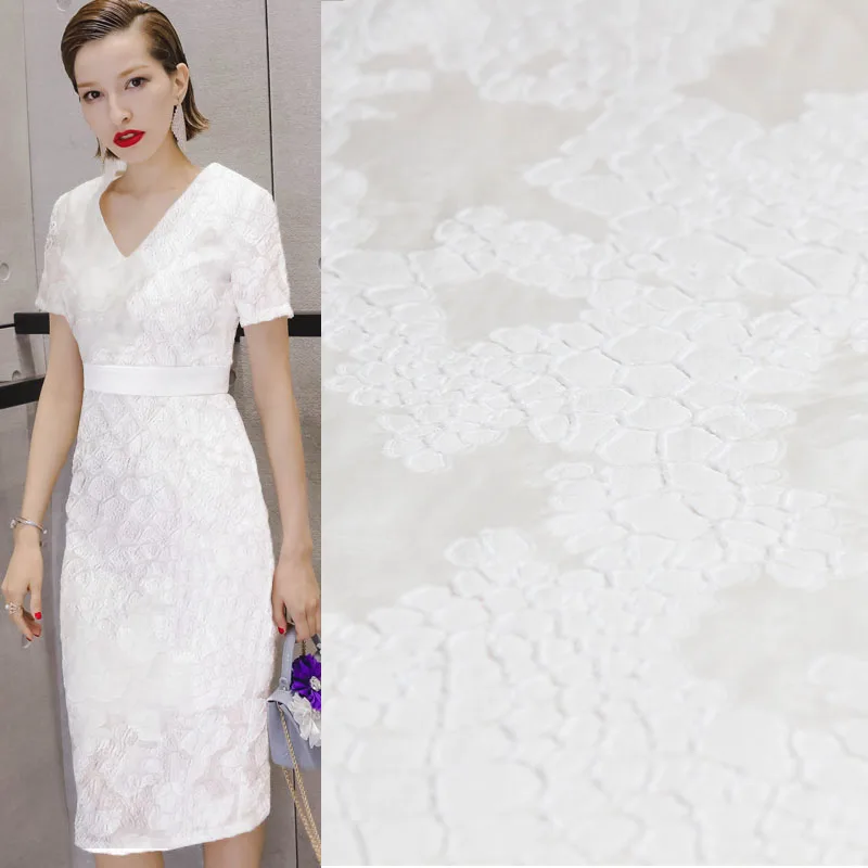 Перламутровые шелковые белые лепестки вышитые органзы атласные ткани материалы