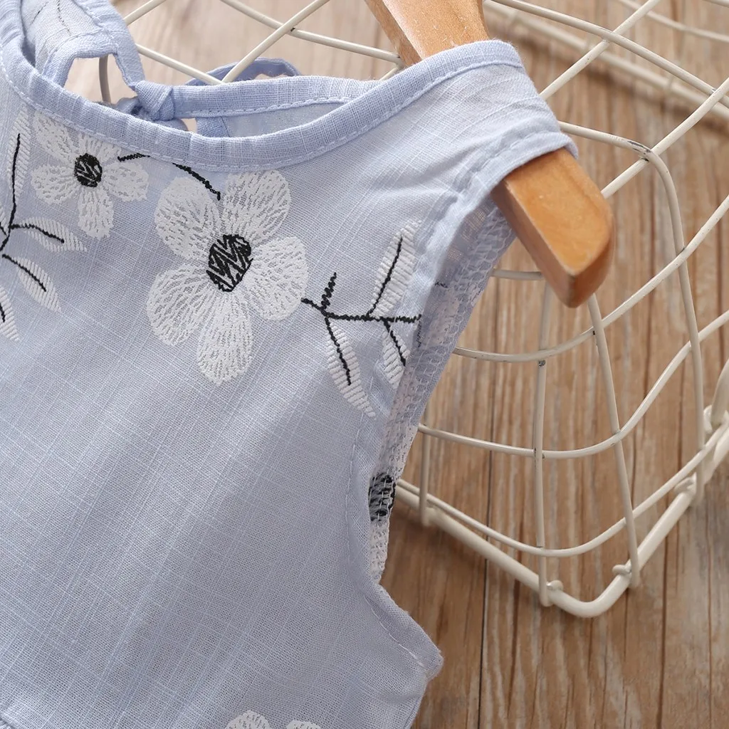 

Dress 2021 Fashion Baby Kids Girl Sleeveless Flower Print Dress Princess Dresses