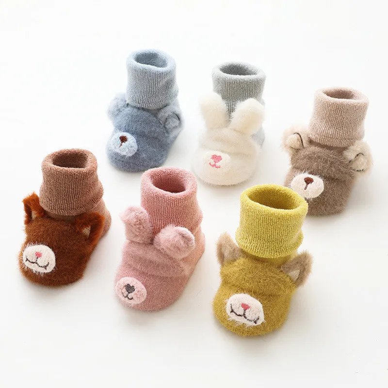 Lawadka Winter Newborn Baby Girl Boy Socks Anti Slip Cute Cartoon Thick Warm Terry Infant Socks For Girls Fashion Style 2020 New