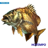7 87in 20cm golden fish bass perch black snapper big waterproof outdoor sticker for laptop luggage car fishing box tank stickers