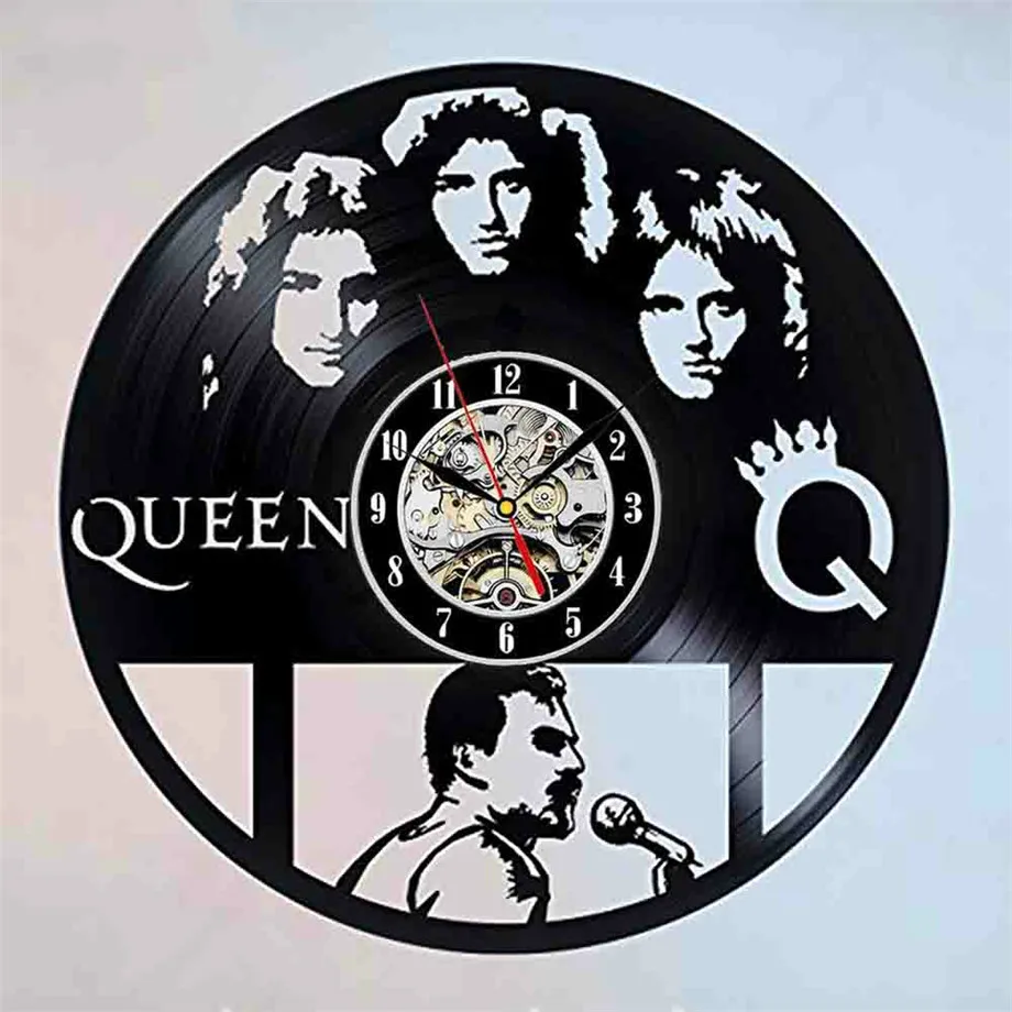 Винтажные виниловые 3D настенные часы queen Band ретро Zegar Naklejka домашний декор