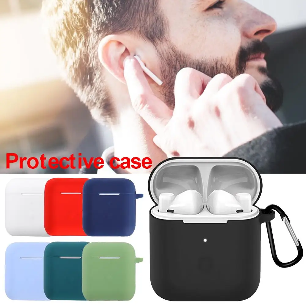 

Silicone Headphone Case Anti-fall Protective Cover With Hanging Buckle Earphone Box For QCY T8 Bluetooth Wireless Earphones