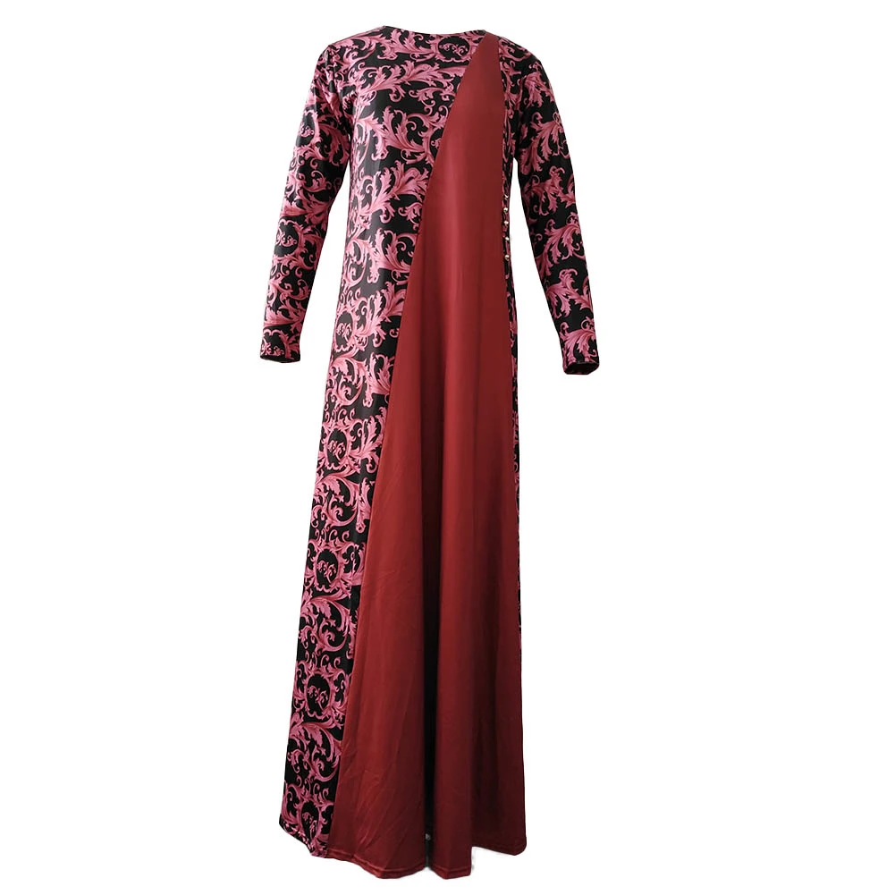 Вечерние платья размера плюс Женское Платье макси с цветочным принтом и рукавом