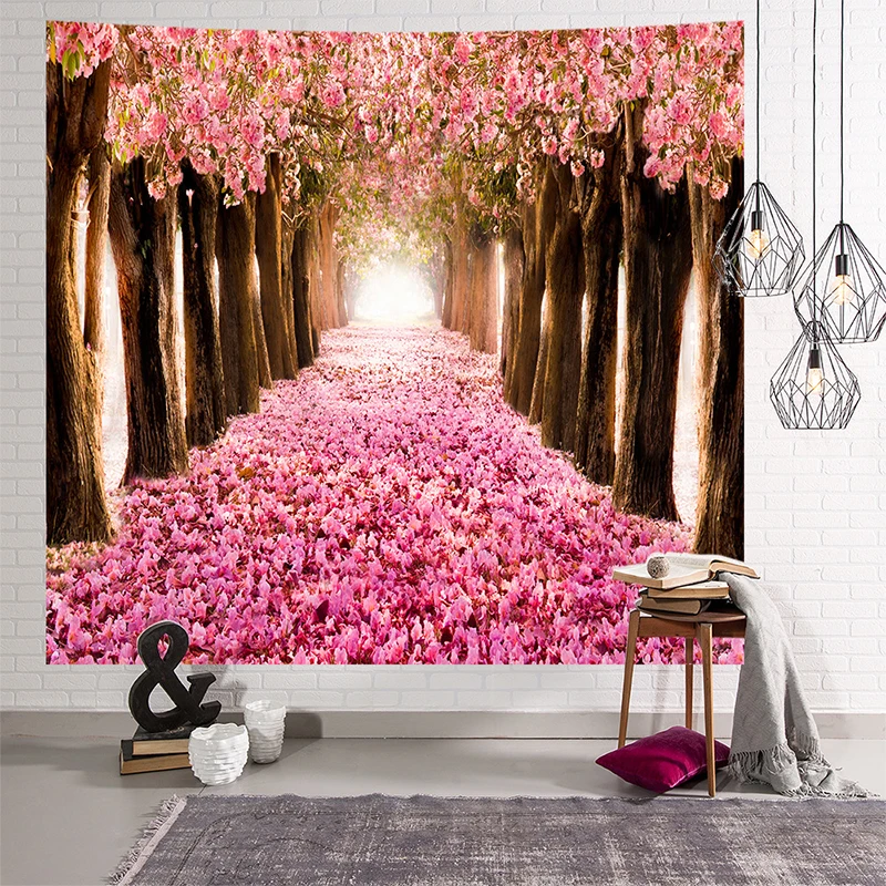 Мандала индийский гобелен настенный подвесной Романтический вишневый цвет