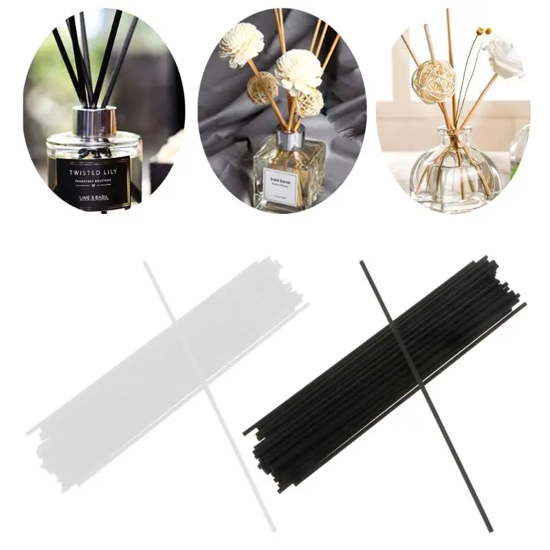 50Pcs 21.5cmx3mm Fiber Sticks Diffuser Aromatherapy Volatile Rod for Home Fragrance Diffuser Home Decoration