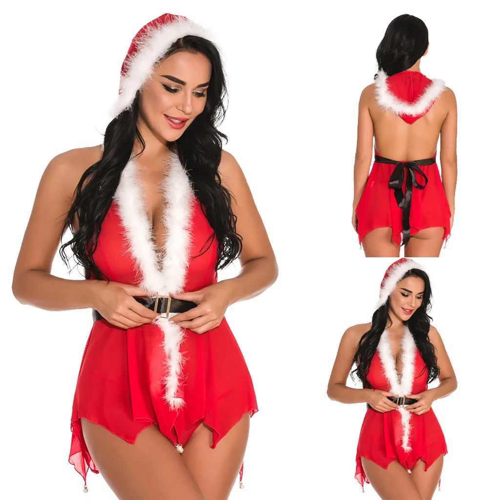 

Christmas Fashion Women sexy lingerie porno Muslin Underwear Braces Skirt lenceria erotica mujer sexi Underwear CD
