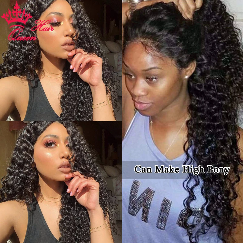Продукты Queen Hair парик с глубокой волной на сетке спереди натуральные волосы