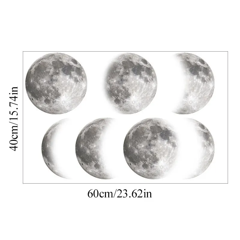1PC Creative Moon phase 3D Wall Sticker Home living room wall decoration Mural Art Decals background decor stickers | Дом и сад