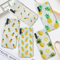 pineapple yellow fruit pattern phone case transparent for huawei honor p mate 40 20 30 10 50 i 9 x mate pro lite 8a
