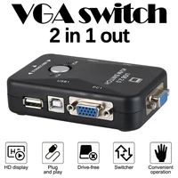 2 port usb 2 0 vga kvm switch with usb hub mousekeyboardvga video monitor 200mhz 1920x1440 for pc or monitor switching