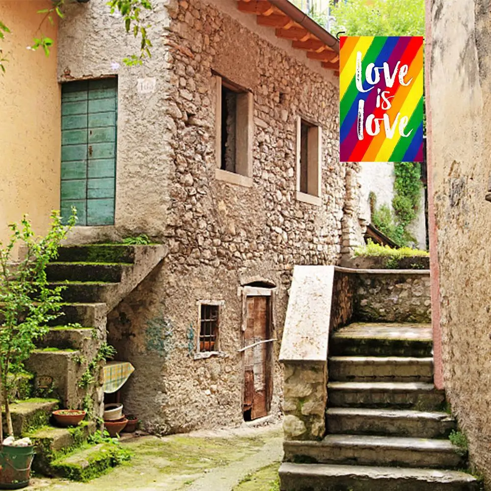 Радужный Флаг ЛГБТ наружный садовый двор яркий красивый декоративный флаг LOVE IS