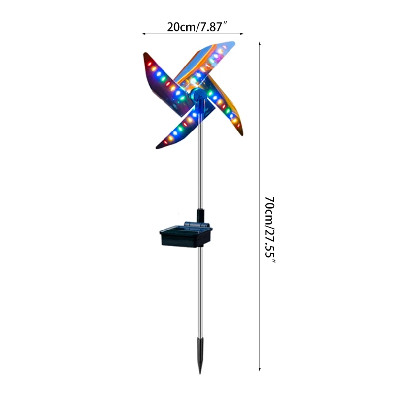 

Solar Wind Spinner Garden Stake Pinwheels with 8 Lighting Modes LED Fairy Lights
