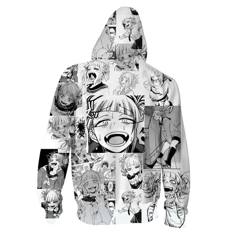 Аниме комиксов Ahegao Толстовка 3D цифровая печать забавные повседневные толстовки на молнии 5XL