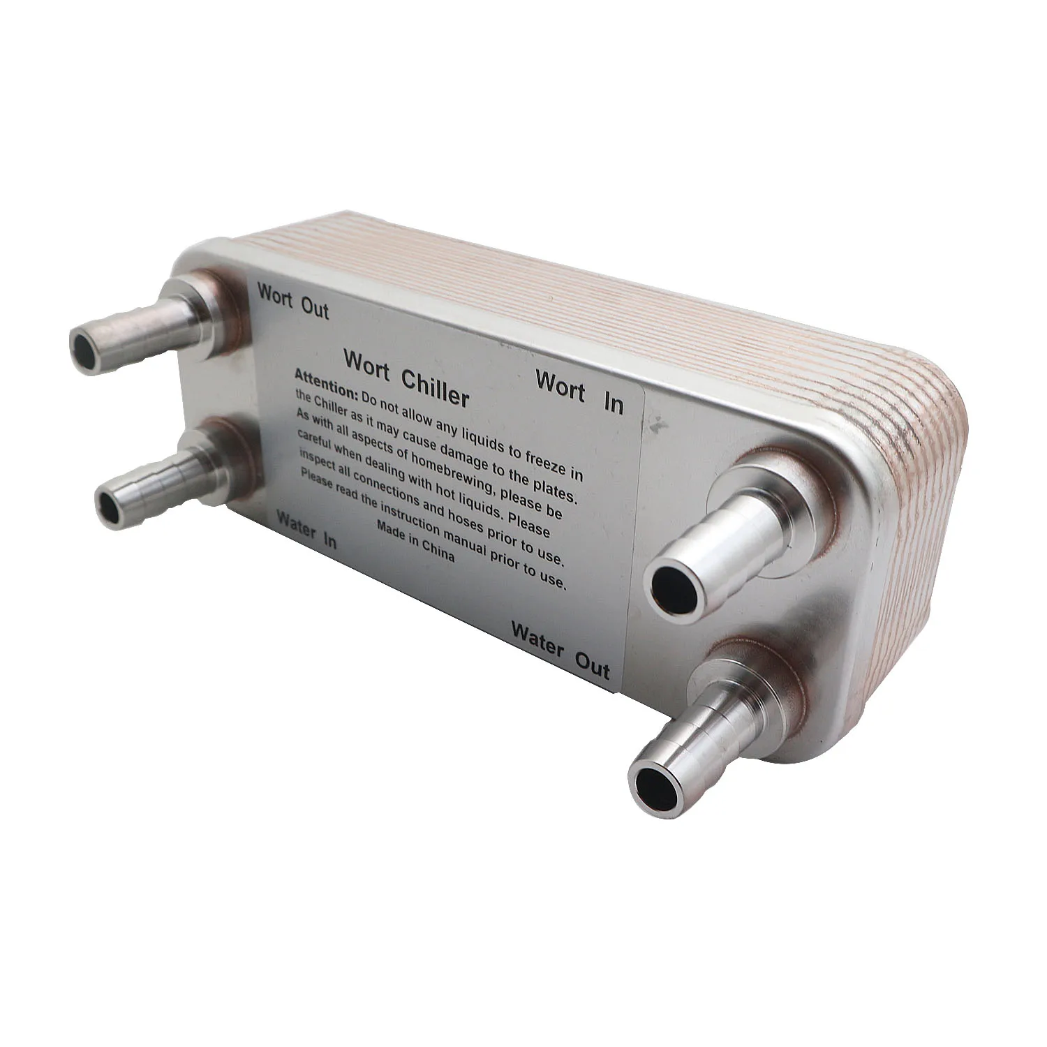 20 Plates brewing Wort Chiller Plate heat exchanger Stainless Steel 304 Brewing 1/2&quot hose barb | Дом и сад