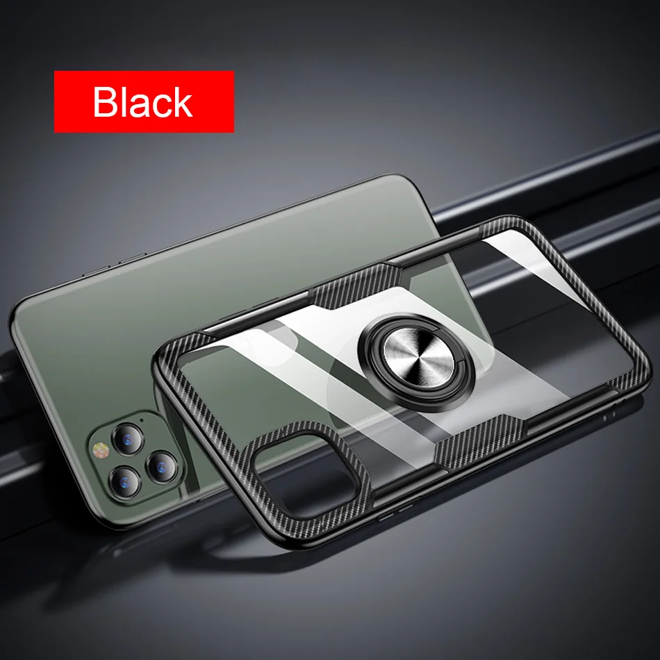 black Роскошный автомобильный чехол-держатель для IPhone XR X XS 11 Pro Max чехол для телефона чехол для IPhone 7 8 6 6s Plus Мягкий силиконовый чехол-бампер - Цвет: black