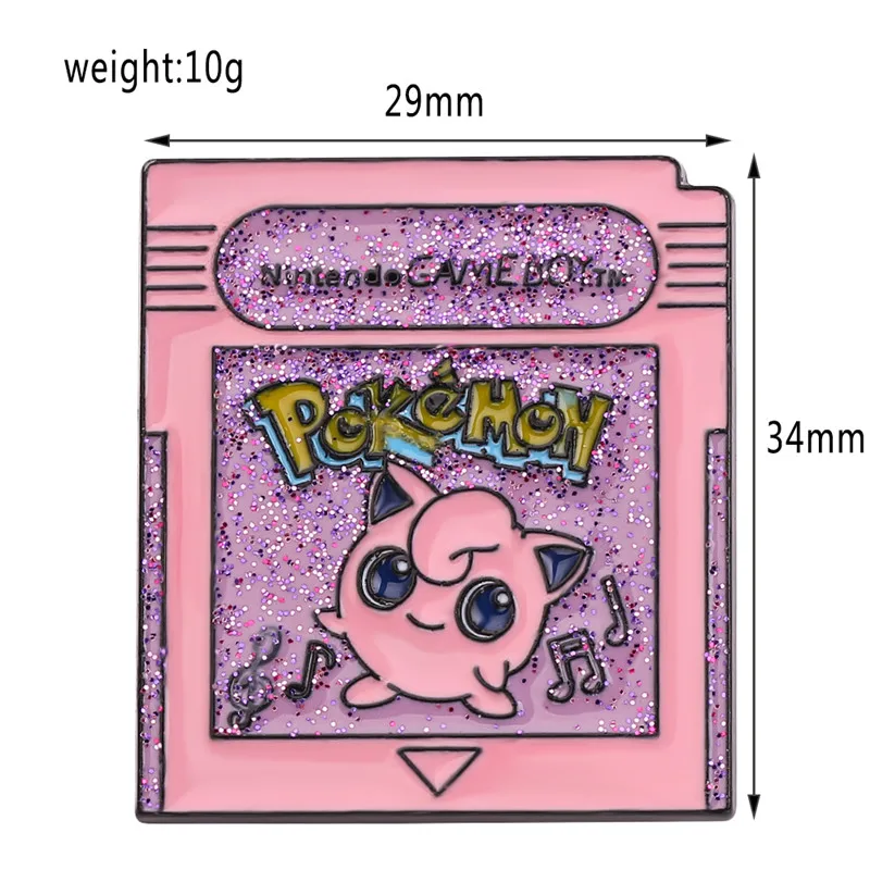 XZ737 Розовая эмалированная булавка Покемон Jigglypuff Броши для женщин мужчин мультфильм нагрудная булавка брошь бижутерия рюкзак подарок ребенку - Окраска металла: XZ737