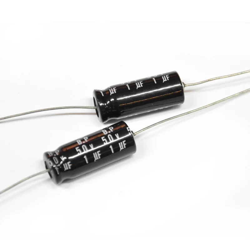 1pcs 1UF/50V imported induction axial electrolytic capacitor divider horizontal capacitance high tone | Электроника