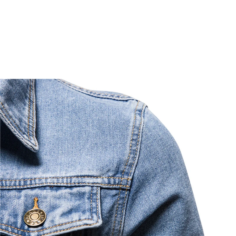 

Size S-5XL Spring and Autumn New Style Boutique Pure Cotton Fashion Blue Black Mens Casual Denim Jacket Slim Cowboy Coat