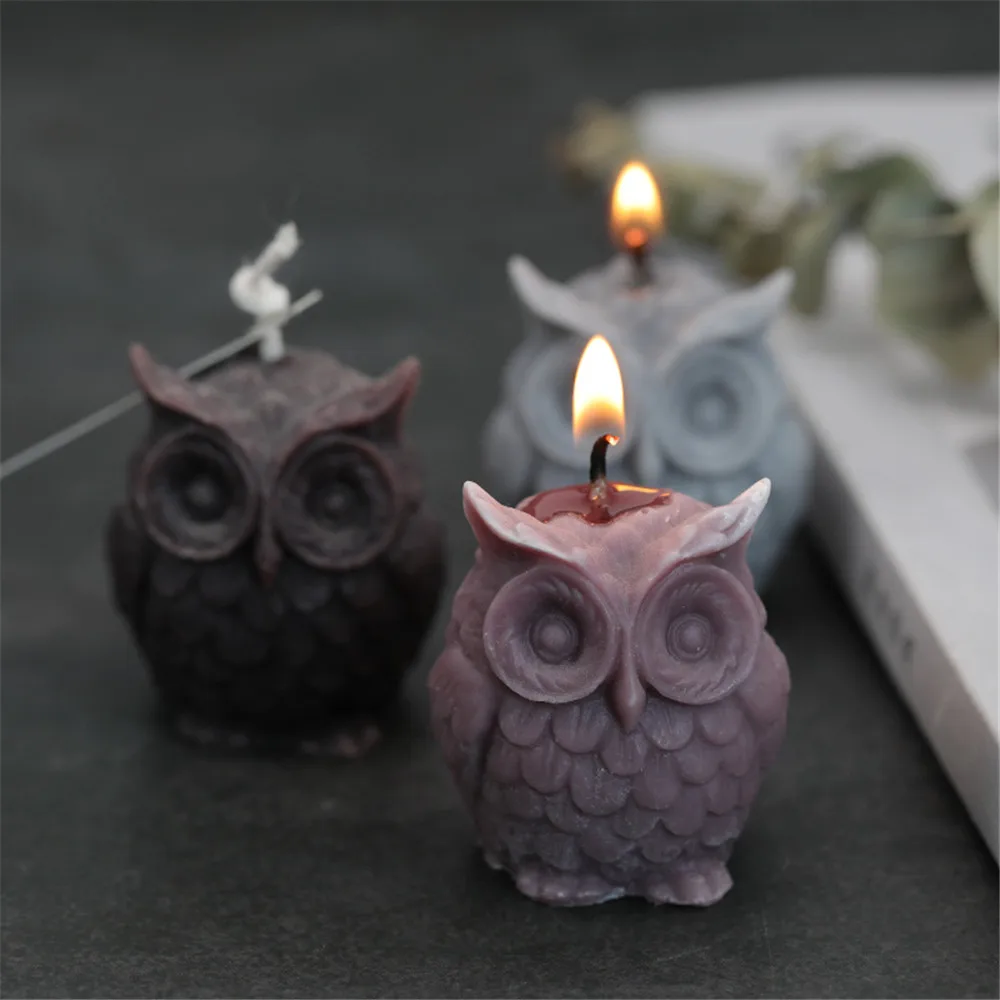 

3d Owl Candle Mold Aroma Candle Handmade Diy Self Made Animal Candle Mold Diy Soap Supplies Silicone Plaster Fondant Cake Mold